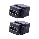 HDMI Keystone Jack Insert - iGreely 2Pack Female to Female Coupler Snap-in Insert Connectors Adapter for Wall Plate - Black