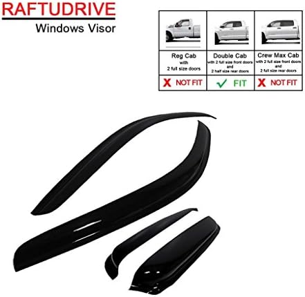 RAFTUDRIVE 4pcs Vent Shade Window Visors Only Fit 2007-2016 Toyota Tundra Double Cab
