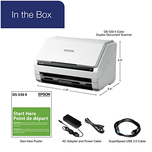 Epson DS530 II Color Duplex Document Scanner for PC and Mac with Sheet