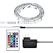 PryEU RGB LED Strip Lights 2M Waterproof Color Changing Remote Control 5050 SMD with 12V Adapter for Room Bedroom Kitchen Cabinet Bed Wardrobes Ambient Lighting (Double Sided Foam Tape)