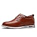 Meeshine Men's Modern Leather Lace-up Flat Oxford Sneakers Dress Shoes