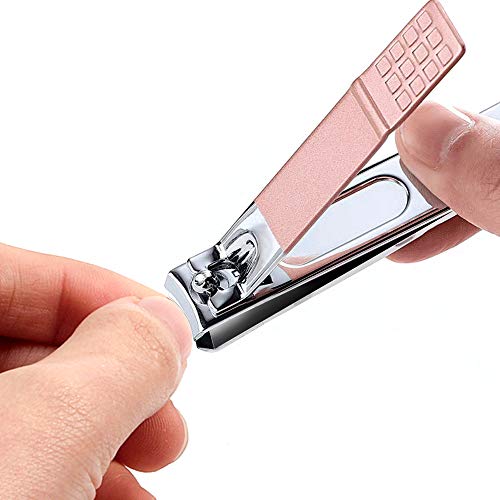 Yimi Professional Stainless Steel Nail Clipper Travel & Grooming Kit Nail Tools Manicure & Pedicure Set of 10 on 1 with Luxurious Case(pinkï¼‰