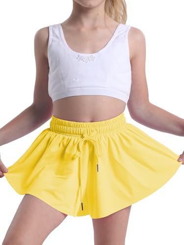 Vsaiddt Girls Athletic Running Biker Shorts - Yellow XS at Amazon