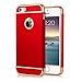 iPhone 5S case, iPhone SE Case, Vansin 3 In 1 Ultra Thin and Slim Hard Case Coated Non Slip Matte Surface with Electroplate Frame for Apple iPhone 5, iPhone 5S, iPhone SE -- Red & Gold
