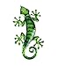 LIFFY Metal Gecko Outdoor Wall Art 15inch Glass Lizard Decor Green Garden Decorations for Patio or Door