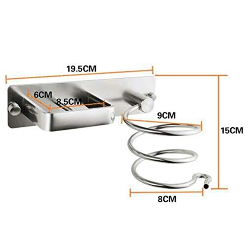 Ranoff Sliver Metal Wall Hair Dryer Holder Cupboard Straighteners Storage Stand Rack Christmas Family Decorations (Silver)