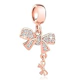 CandyCharms Rose Gold Bow Knot Charms Dangle Beads for Charms Bracelets