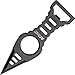 MTech USA MT-20-27B Neck Knife, Black Double-Edge Blade with Finger Ring, Steel Handle, 4.45-Inch