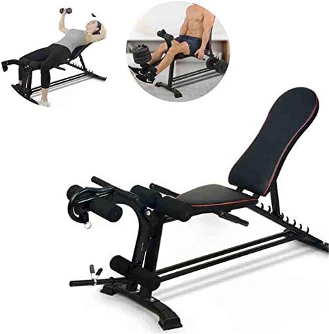 Shopps Adjustable Exercise Utility Bench, Portable stable Sit Up Bench Fitness Training Weight Bench, Wider Backrest/Seat, Fit Home gym dormitory Full Body Workout