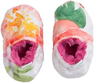 Baby Laundry Plush Soft Minky Booties/Slippers/Shoes with Elastic for Girls -Primrose Garden (6-12 Months)