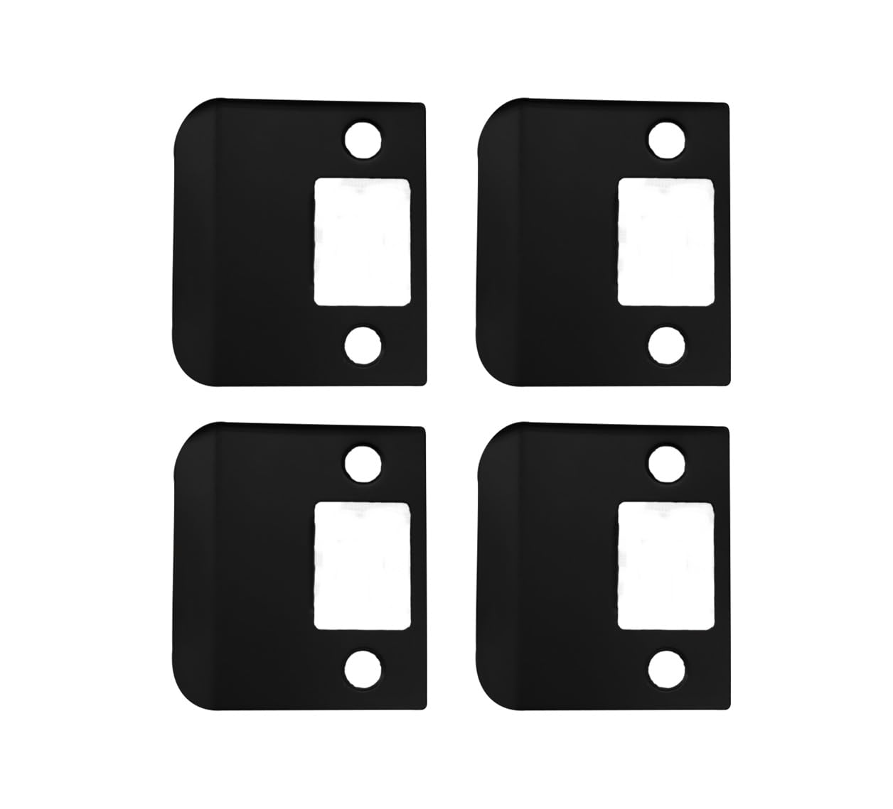 Photo 1 of QCAA Solid Brass Extended Lip Strike, 2''X2-1/4", Matte Black, 4 Pack, Made in Taiwan