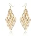 One Pair Unique Bohemia Nine Leaves Long Fashion Dangle Earrings For Girls