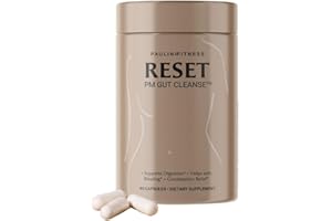 Paulina FITNESS Reset Overnight Digestive Aid, Bloating Relief, & Gut Health Supplement | Natural Detox & Digestive Cleanse to Support Weight Management and Relieve Constipation | 90 Capsules