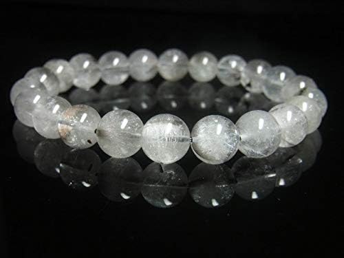 Amazon 現品一点物 プラチナルチル ブレスレット 白金水晶 数珠 １０mm ３０ｇ ｐｒ５０ クォーツ ルチル メンズ レディース １点物 プレゼント 贈り物 ジュエリー 通販