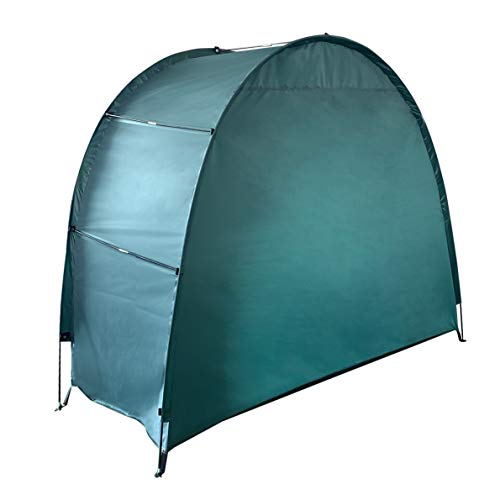 H&ZT Portable Pop Up Bike Tent Space Saving Outdoor Storage Shed Tent Weather Resistant Protection with Carrying Case (Dark Blue (Zipper Upgraded))