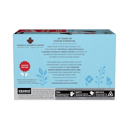 TIM HORTONS COOKIES & CREAM FLAVORED COFFEE 12CT KCUPS