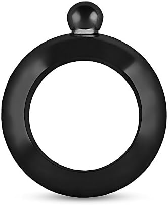Sumit Bangle Bracelet Hip Flask Food Grade 304 Stainless Steel Innovative Wine Bottle Gift 4 Oz (Black)