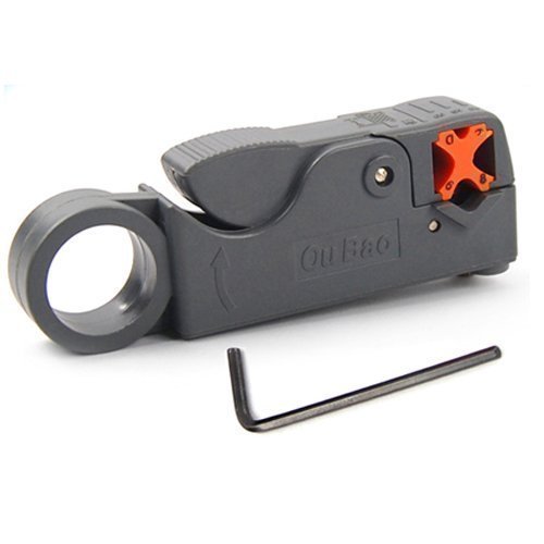 Accessotech Rotary Coaxial Coax Cable Cutter Stripper Tool for RG58 RG6 RG59 Lead Insulation