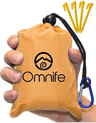 Omnife Premium Pocket Blanket (60" × 55") - Compact Picnic/Beach/Camping/Outdoor Blanket - Premium Soft, Waterproof and Sandproof Material