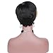 AISI HAIR Short Cut Wigs Synthetic Pixie Wigs for Black Women Two Tone Wigs Bangs Wig That Look Real Heat Resistant Wig