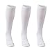 FOOTLOOSE Knee High Compression Socks for Men and Women 3 Pack L/XL white
