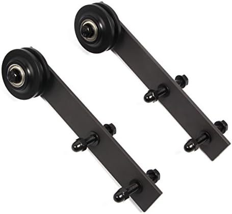 Sumder 2 X Rollers Sliding Barn Door Hardware Replacement Bracket Dark Brown
