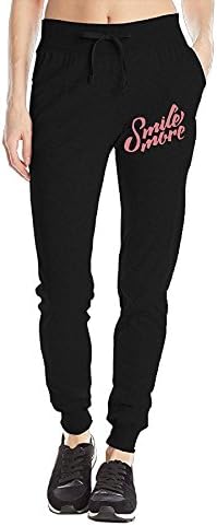 Fandao Women's Roman Atwood Smile More Half Cotton Workout Pants Black Medium