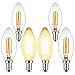 BRIMAX 4W E12 Candelabra Led Bulbs Dimmable, 40 Watt Equivalent, 2700K Warm Glow, C35 B11 Filament Led Candle Light Bulbs for Foyer Chandeliers, Celling Fans and Other Wall Fixtures, 6Pack