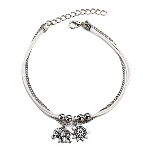 ATIMIGO Boho Beach Layered Rope Anklet Bracelet Handmade Foot Jewelry for Women Teen Girls