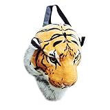 Mily Plush Backpack Wild Animal Tiger Head Bag Backpack Knapsack Yellow