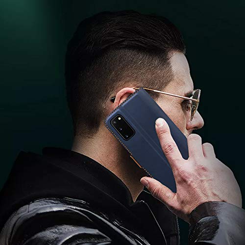 Pinzoveno Custodia per Samsung S20 FE, Cover a Libro per Galaxy S20 FE, Flip Case in Pelle PU Magnetica Portafoglio per Samsung Galaxy S20 FE 6,5 Pollici Blu