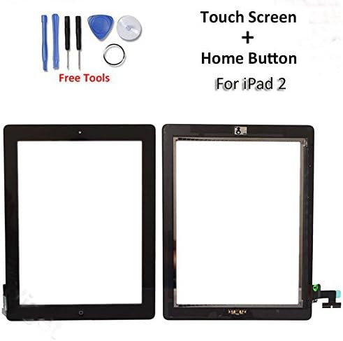 Markham123 Digitizer Replacement Touch Screen Assembly For iPad 2 Black - Includes Home Button + PreInstalled Adhesive + Tool Kit