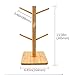 cuteadoy Mug Rack Tree, Removable Bamboo Mug Stand, Storage Coffee Tea Cup Organizer Hanger Holder with 6 Hooks