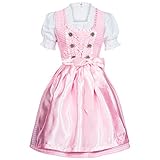 Gaudi-leathers Women's Set-3 Dirndl Pieces Checkered 42 Pink/White