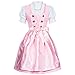 Gaudi-leathers Women's Set-3 Dirndl Pieces Checkered 42 Pink/White