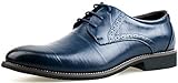 LIYZU Men's Leather Lace Up Modern Dress Oxford Shoes
