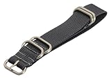 Clockwork Synergy - 5 Ring Heavy NATO Brushed Steel Watch Strap Bands (22mm, Grey)