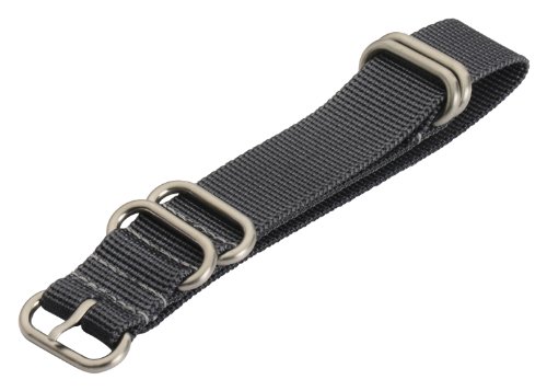 Clockwork Synergy - 5 Ring Heavy NATO Brushed Steel Watch Strap Bands (22mm, Grey)