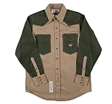 Rasco Fire Retardant KHAKI-GREEN MOSS Shirt FR Western with Snaps 10 oz