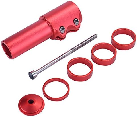 Trenztek Bike Handlebar Riser Bicyle Fork Stem Extender Head Up Raiser Aluminum Alloy (Red)