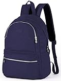 Lily & Drew Nylon Casual Travel Daypack Backpack with Trolley Strap (V2 Solid Blue Medium)