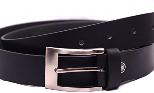 CLASSIC GENUINE LEATHER BELTS FOR MEN | PREMIUM MEN'S DRESS BELT | 2" METAL BUCKLE | PERFECT HOLIDAY GIFT FOR HIM | BLACK AND BROWN COLOR | COMES IN AN ELEGANT GIFT BOX