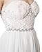 SWEETV Rhinestone Leaf Bridal Belt Thin Crystal Wedding Belt Bridesmaid Belt for Dress & Gown, Silver