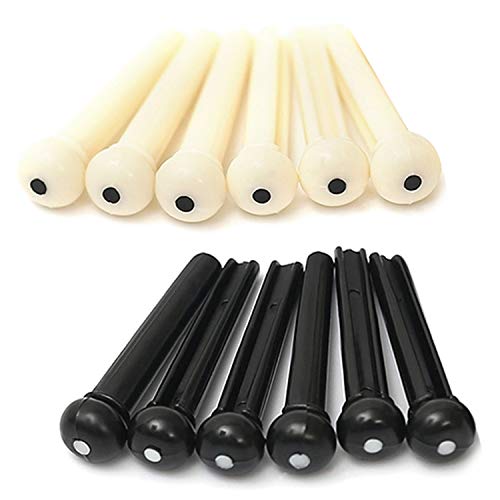 Migavan 12PCS Plastic String Bridge Pins Pegs Bridge Pins Puller Remover Extractor Folk Acoustic Guitar - Thumbnail 4
