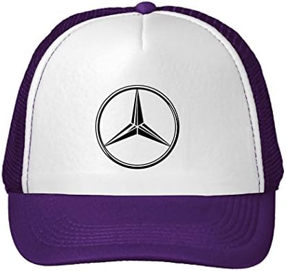 Adjustable Mercedes Logo Mesh Back Trucker Cap Pruple