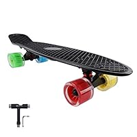 WHOME 4Th Generation LED Wheel Skateboard for Adult Youth Kid and Beginner - 22" Cruise Skateboard Complete with 60x45mm LED Light Up Wheels for Girl and boy T-Tool Included