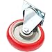 Online Best Service 4 Pack Caster Wheels Swivel Plate On Red Polyurethane Wheels (5 inch No Brake)