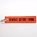 Rotary13B1 Remove Before Firing Keychain - Neon Orange/Black