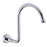 HANEBATH Brass Gooseneck Shower Arm with Flange,Chrome