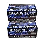 Microflex MF300M (2 Pack) Diamond Grip Latex Gloves, Size Medium, Pack of 200 Gloves
